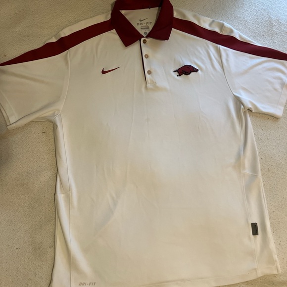Nike White and Maroon Men's Polo Shirt - Picture 1 of 4